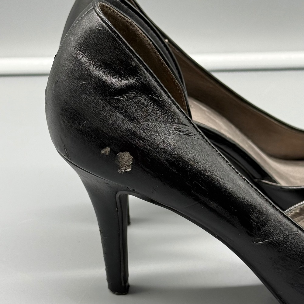 Coach and Four Womens Black Peep Toe d'Orsay Bow Stiletto Heels Size 8 Luxury - Picture 2 of 12